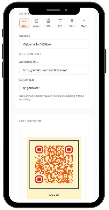 Olink QR code generator platform